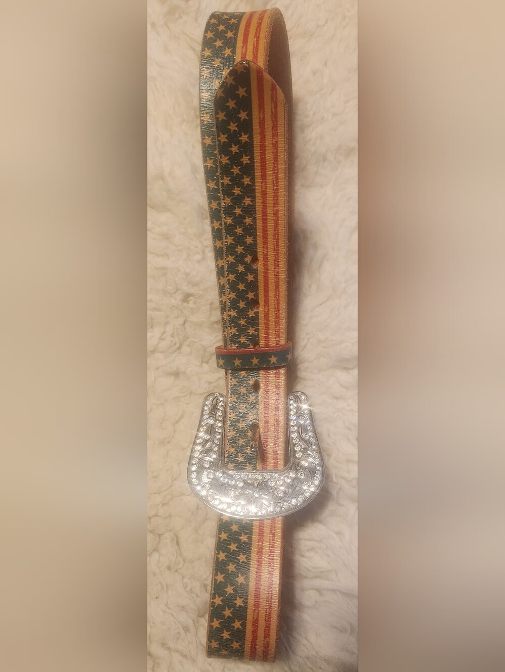 American Flag Leather Belt